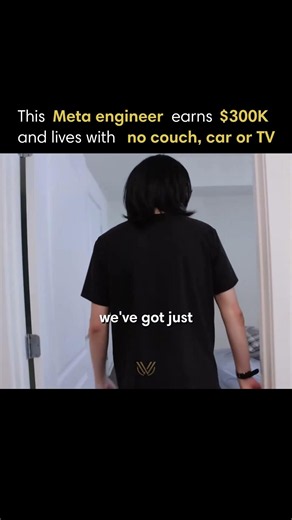 This Meta engineer earns $300K and lives with no couch, car or tv