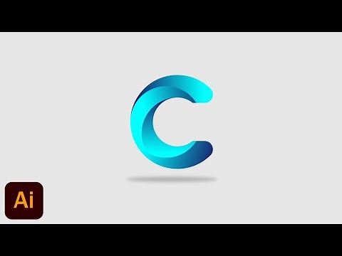 Letter C Gradient Logo Design. Adobe Illustrator Tutorial.