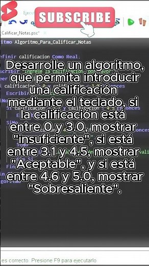 Algoritmo para clasificar notas en PSeInt #algoritmo #pseint #tutorial #programacion #codificación