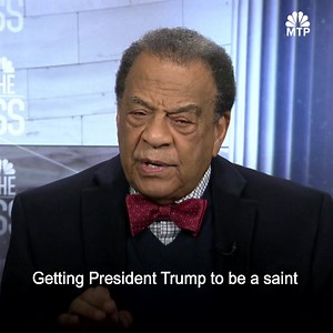WATCH: Civil rights leader Andrew Young says Trump "is being educated" on race. #MTP | Meet the Press