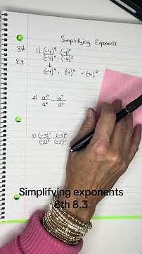 8th 8.3 Simplifying exponents #simplifyingexponents