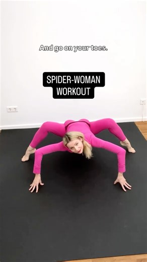 KATARINA | Stretchilates on Instagram: "Spider-Woman WORKOUT 🕷️🕸️ #spiderwoman #hipmobility #flexibility #spiderman #spider"