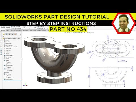 SolidWorks 3D Modeling Tutorial | Sweep, Extrude, Mirror & Cut Features Explained | Part No 434