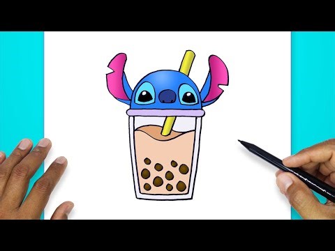 Stitch Boba Drawing Tutorial Easy | How To Draw Stitch Boba Tea