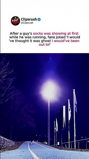 His socks showed first... and people thought a ghost was sprinting 👻 #viral