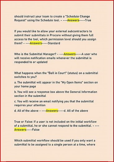 Procore Final Exam Actual Questions With Verified Answers La video