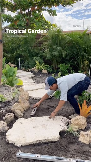 288K views · 25K reactions | Process of installing flagstone on native sand and soil The coral flagstone is native to South Florida . . . . . . #flagstone #coral #rock #patio #landscaping #stone #masonry #garden #tropical #tropicalgarden #backyard #southflorida #miami #fortlauderdale | Matthew Giampietro Garden Design | Facebook