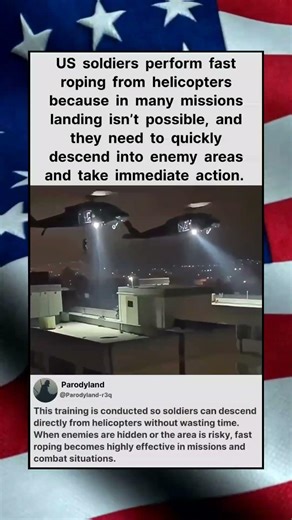 US soldiers perform fast roping from helicopters because in many missions landing #shorts