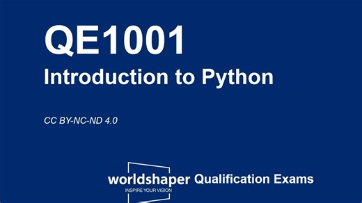 QE1001 Lesson 1: Introducing Python & Unit Introduction