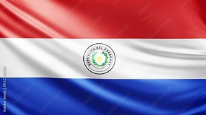 paraguay flag video, close-up shot of symbol of paraguay nation, america, animated flag background video, 3D video of a flag, national symbol of the people, patriotism, full screen