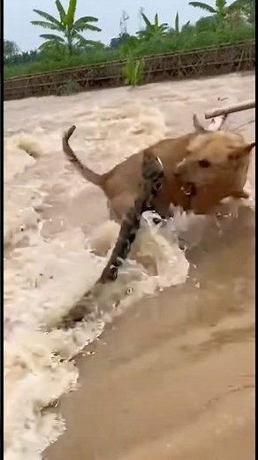 Chó mẹ liều mình tấn công rắn để bảo vệ chó con #shorts #youtubeshorts #dog #funny #animals