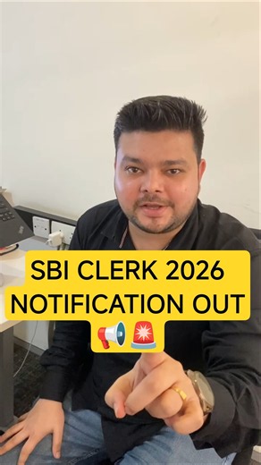 SBI Clerk Notification 2026 Out 📢 #sbi #sbiclerk #notification #shortsfeed