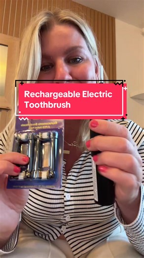 Rechargeable Electric Toothbrush- perfect for getting that whole cleaning mouth experience for a fraction of the price! #electrictoothbrush #teeth #mouth #tiktokmademebuyit #dealdrops
