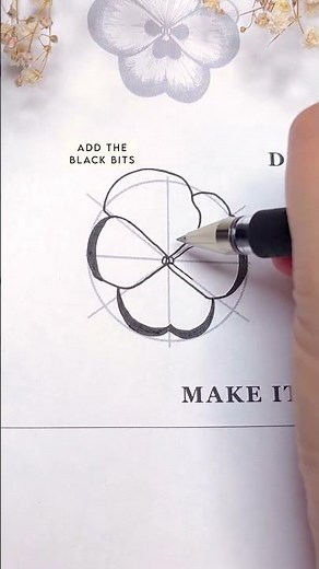 How to draw a simple Pansy flower ✨