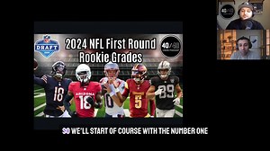 In this episode of The 40/40 Vision podcast, hosts Khaled Abdallah and Sulman Haque review the rookie grades for the 2024 NFL Draft class. This particular clip focuses on Caleb Williams from the Chicago Bears. | The 40/40 Vision Podcast | Facebook