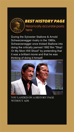 During their fierce 1980s rivalry, Arnold Schwarzenegger and Sylvester Stallone competed over everything—box office hits, muscles, and scripts. When producers approached both about the comedy Stop! Or My Mom Will Shoot (1992), Schwarzenegger pretended to be interested, loudly praising the script so Stallone would snatch it first. The plan worked perfectly. Stallone accepted, the film bombed, and Arnold later confessed he had faked his enthusiasm just to set Stallone up. The prank became legendar