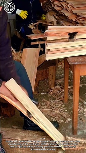 Watch How Easily a Craftsman Hand-Slices Perfect Wood Planks! #shorts