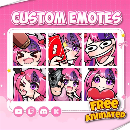 Custom Twitch Emotes for Streamer Twitch, Youtube, Kick and Discord in Cute YCH Custom Emote Pack - Etsy