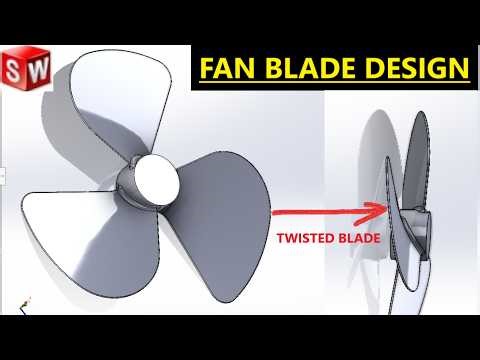 How to Model a Twisted Fan Blade in SolidWorks | Surface Modeling Tutorial #21
