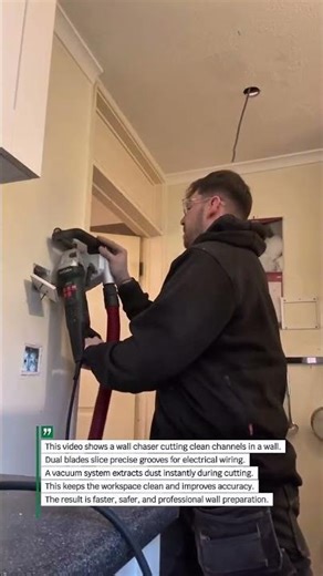 Perfect Wall Chasing with Zero Dust #WallChaser #Construction #Satisfying