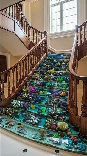 Luxury Staircase with Integrated Aquarium