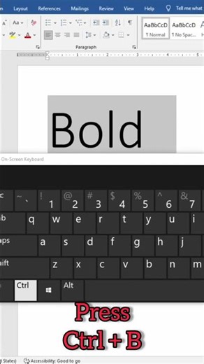 How to Bold Using Shortcut keys in MS Word #shortcutkeys #computer #shorts