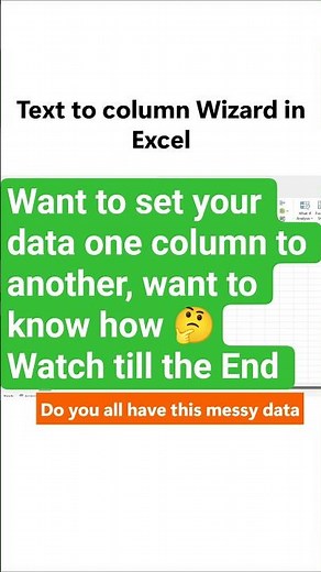 Text to column Wizard in Excel #excel #excelforbeginners #excelshortcuts #exceltips #shorts #youtube