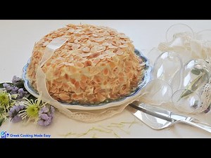 Classic, Easy, Greek Almond Cake - Κλασική, Εύκολη Τούρτα Αμυγδάλου