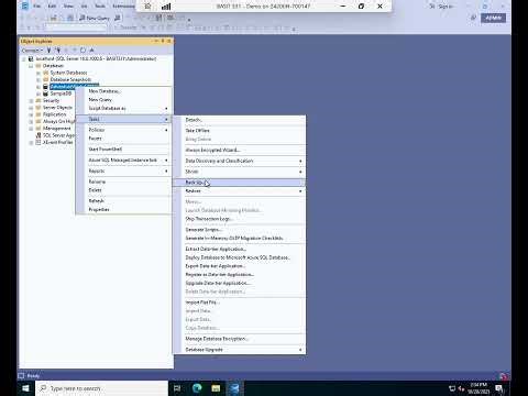Backing up an SQL database
