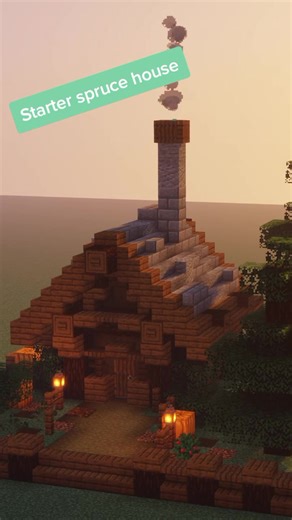 Create a Cozy Starter Spruce House in Minecraft