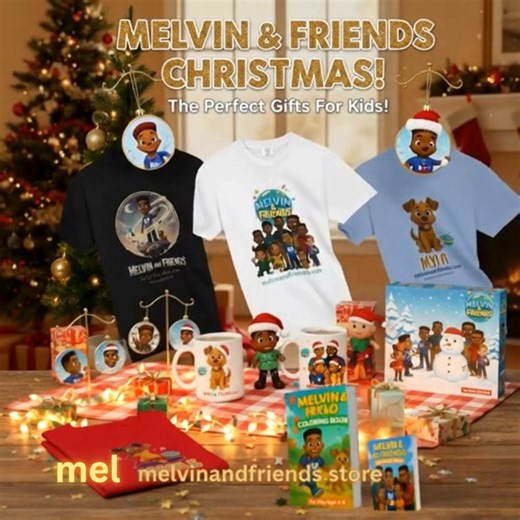 Melvin & Friends Christmas Gift Collection – Holiday Tees, Mugs, Books & More! Celebrate the magic of the season with the Melvin & Friends Christmas Collection — the perfect holiday gift set for kids who love imagination, color, and joyful characters! 🎁✨ Holiday T‑Shirts with inspiring messages and fan‑favorite characters 🎄 Shop now at melvinandfriends.store and make this holiday unforgettable! The Books are coming to Amazon soon! | Melvin & Friends