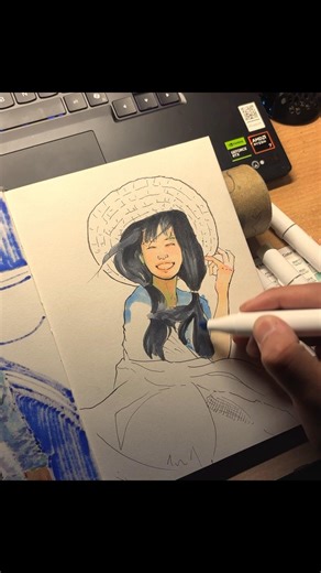 Paint withe using ohuhu alcohol markers✨ | #art #sketch #drawing #shorts