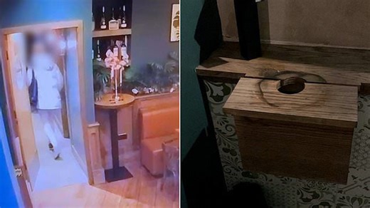 Stunning moment woman brazenly steals SINK from restaurant toilet