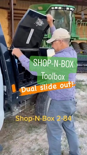 Travis Collins on Instagram: "Slide out truck tool boxes! Check out the SHOP-N-BOX dual slider. Will slide out of either vehicle side. @shopn_box makes these and other models. I’ll share them next."