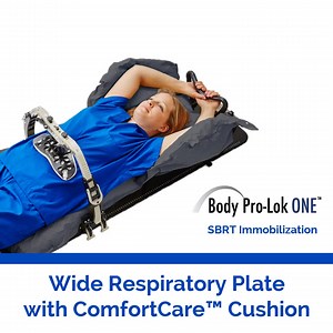 YOU ASK, WE ANSWER! Q. Is there a way to make the compression of an SBRT Respiratory Plate more comfortable for the patient? A. Yes! You’ll want to consider CIVCO’s Body Pro-Lok Wide Respiratory Plate that can help diffuse pressure across the patient’s abdominal region. Coupled with a ComfortCare Cushion, the compression can be more ‘fine-tuned’ to better meet the clinical and comfort needs of each patient’s setup. The cushion features soft and movable polystyrene pearls combined with adjustable