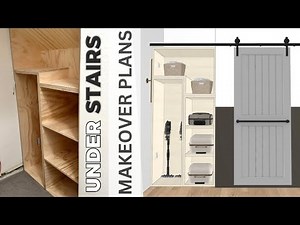 DIY Beautiful + Functional Under Stairs Storage Space | 3D Plans| Luggage and Vacuum Storage Build