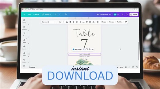 Wedding Table Numbers Template | Elegant Cloud Table Numbers | Editable Canva | Instant Download | W01 - Etsy