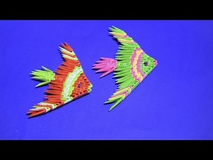 3D origami a beautiful Fish Angelfish Tutorial for beginners