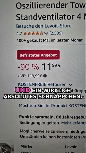 Heute im Preisfehler-Radar: Standventilator