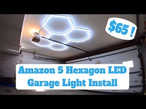 Amazon 5 Hexagon LED Garage Light Kit Install for 65 Dollars