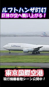 【力強い加速】ルフトハンザ B747-8 🛫 巨体が空へ舞い上がる！ #羽田空港