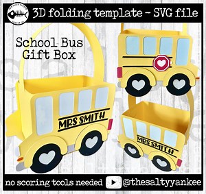 School Bus Box 3D Folding SVG File Template Digital File Download - Etsy Canada