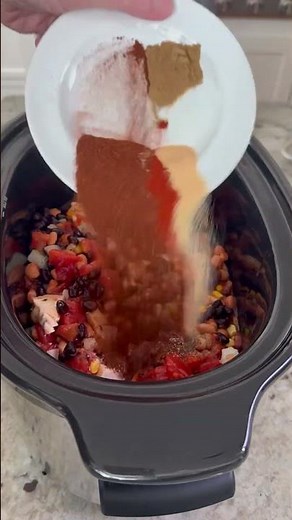 Leftover Turkey Enchilada Chili | Easy Holiday Slow Cooker Meal | #shorts