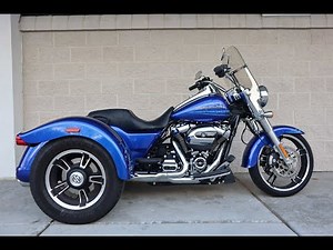 Used 2019 Harley-Davidson Trike Freewheeler FLRT In Blue Max With A Windshield For Sale