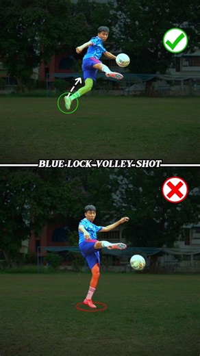 BLUE LOCK VOLLEY SHOT Tutorial ⚽️ #shortsfeed #soccer #ronaldo #skills #viral #reels #football