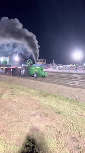 Wild Injun catches fire at the end of his run in gibbon nebraska. | Outlaw Truck & Tractor Pulling Association