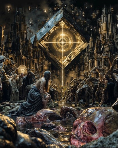💀Calling of Cosmic Geometry🥛 More from the "Age of Primordial Geometry" series, and the cover clip from today's IG post. Image created with Midjourney V7 Flux Photoshop Magnific Animated with Kling AI —————————————————————————— #sacredgeometry #cosmichorror #darksurrealism #GothicStyle #aivideo #lore #mythicalcreatures #surrealism #darkfantasy #cosmic #geometry #communion | Death.Milk.Designs