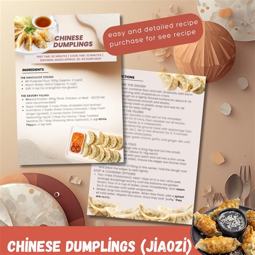 Authentic Chinese Dumplings Recipe | Step-by-step Guide (PDF Download) - Etsy UK