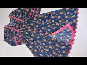 Simple panels kurti with center cut design making/Panel frock with triangles complete stitching