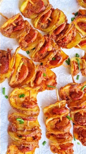 PERFECTLY GOLDEN POTATO SAUSAGE SKEWERS in minutes!
